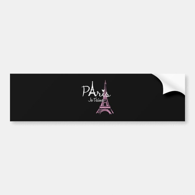 I Love Paris Eiffel Tower France French Souvenir Bumper Sticker (Front)