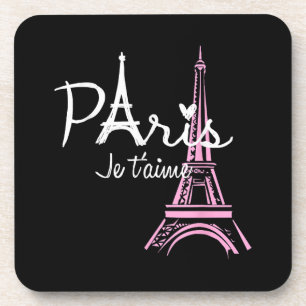 I Love Paris Eiffel Tower France French Souvenir Coaster