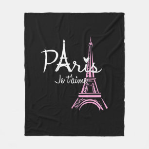 I Love Paris Eiffel Tower France French Souvenir Fleece Blanket