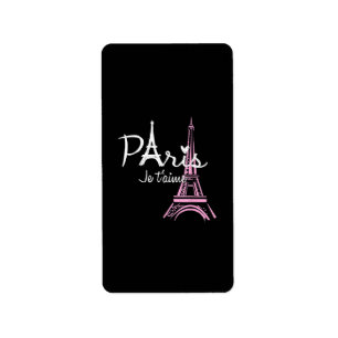 I Love Paris Eiffel Tower France French Souvenir Label