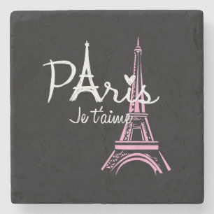 I Love Paris Eiffel Tower France French Souvenir Stone Coaster