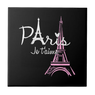 I Love Paris Eiffel Tower France French Souvenir Tile