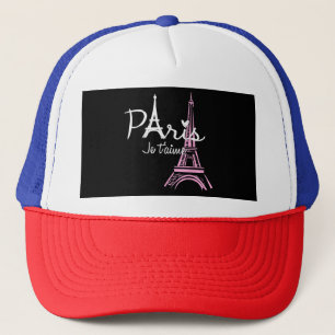 I Love Paris Eiffel Tower France French Souvenir Trucker Hat