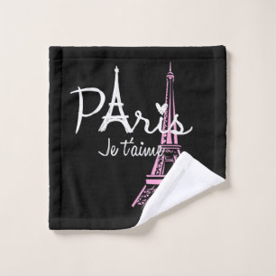 I Love Paris Eiffel Tower France French Souvenir Wash Cloth