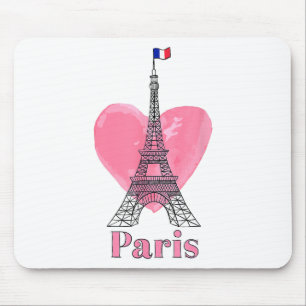 I Love Paris Eiffel Tower France Gift Mouse Pad