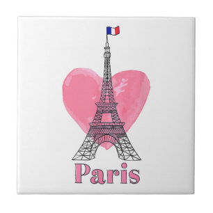 I Love Paris Eiffel Tower France Gift Tile