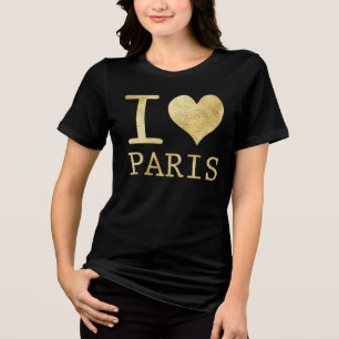 I LOVE PARIS FAUX GLITTER T-SHIRTS