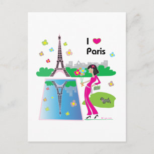 I love Paris, France Postcard