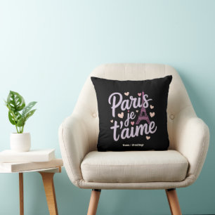 I Love Paris Je t'aime Eiffel Tower France T-Shirt Cushion