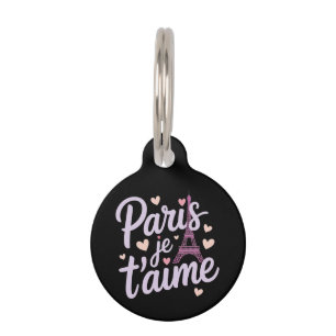 I Love Paris Je t'aime Eiffel Tower France T-Shirt Pet Tag