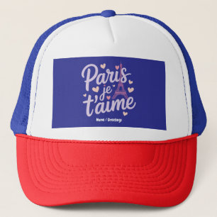 I Love Paris Je t'aime Eiffel Tower France T-Shirt Trucker Hat