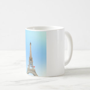 I Love Paris Mug – Eiffel Tower Illustration Coffe