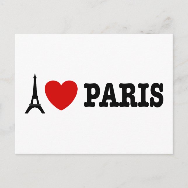 I Love Paris Postcard (Front)