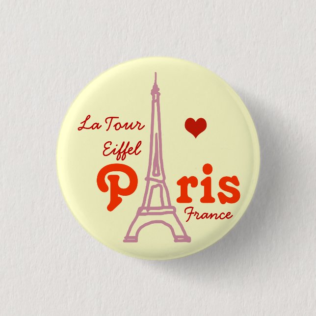 I love Paris . romantic 3 Cm Round Badge (Front)