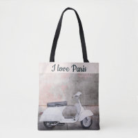 I Love Paris Street Scene Pink Car