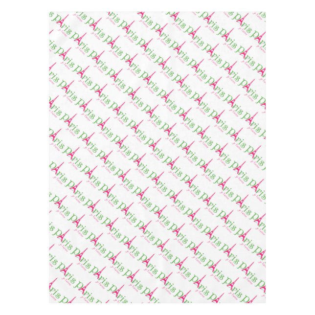 I love Paris Tablecloth (Front)