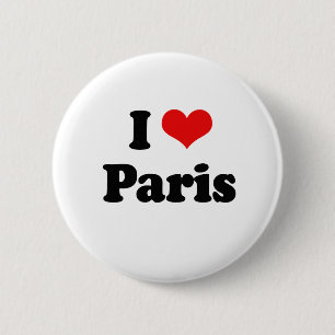 I Love Paris Tshirt 6 Cm Round Badge