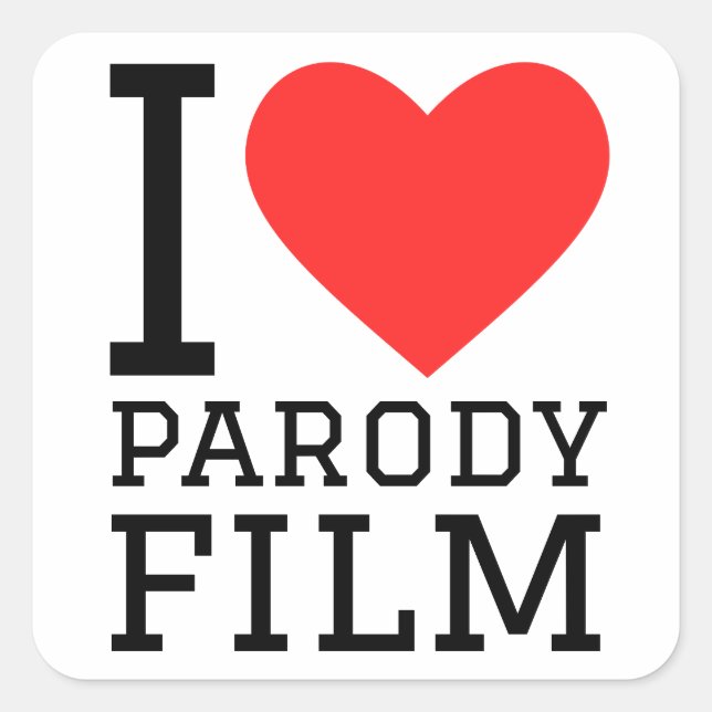 I love parody film square sticker (Front)