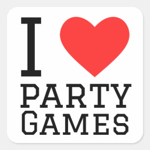 I love party games square sticker