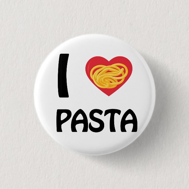 I love Pasta 3 Cm Round Badge (Front)