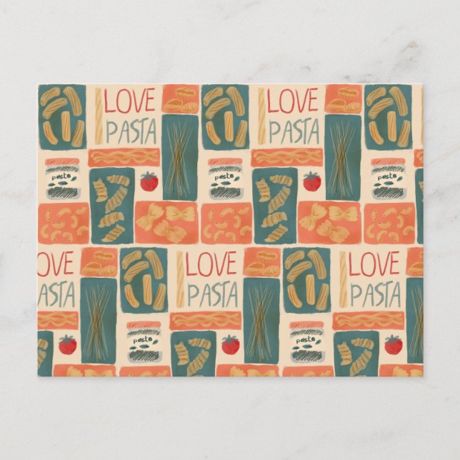 I love pasta postcard (Front)