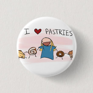 I love Pastries 3 Cm Round Badge