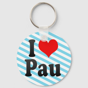 I Love Pau, France Key Ring