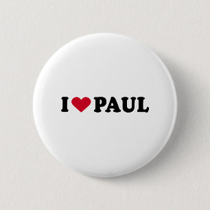 I LOVE PAUL 6 CM ROUND BADGE