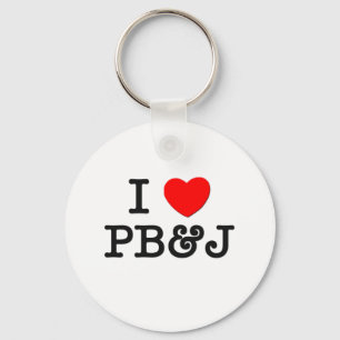 I Love PB&J ( food ) Key Ring