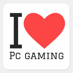 I love pc gaming square sticker