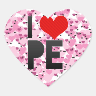 I Love PE Heart Sticker