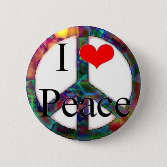 I love Peace 6 Cm Round Badge (Front)
