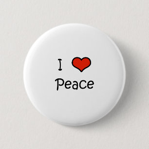 I Love Peace 6 Cm Round Badge