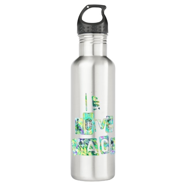 I Love Peace Beautiful Art Print Text Design 710 Ml Water Bottle (Front)