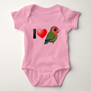 I Love Peach-faced Lovebirds Baby Bodysuit