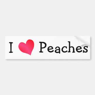I Love Peaches Bumper Sticker