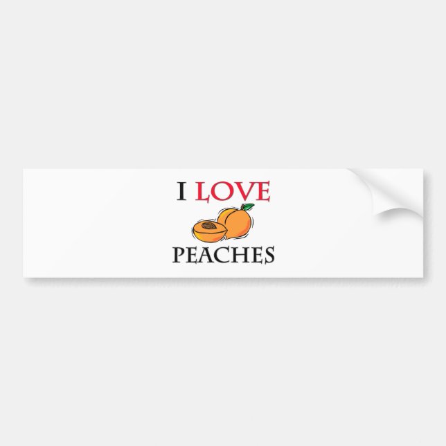 I Love Peaches Bumper Sticker (Front)