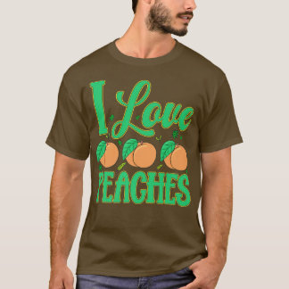 I Love Peaches Fruit Vegetarian Vegan  T-Shirt