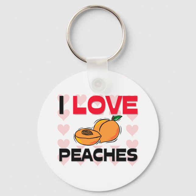 I Love Peaches Key Ring (Front)