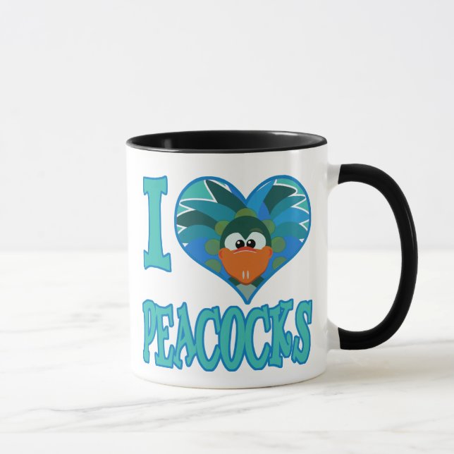 I Love peacocks Mug (Right)