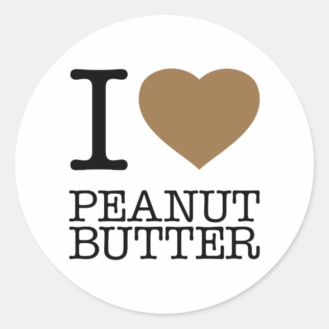 I LOVE PEANUT BUTTER CLASSIC ROUND STICKER (Front)