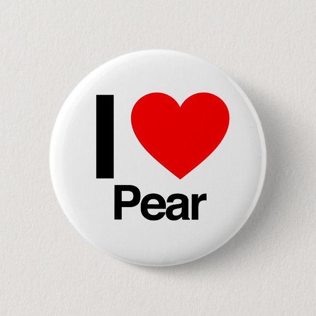i love pear 6 cm round badge (Front)