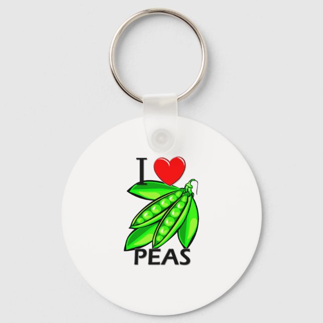 I Love Peas Key Ring (Front)