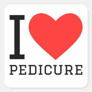 I love pedicure square sticker