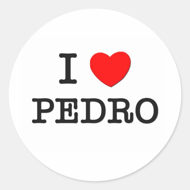 I Love Pedro Classic Round Sticker (Front)