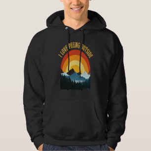 I love peeing outside funny hiking camping lovers hoodie