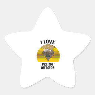 I love peeing outside Retro vintage sunset Star Sticker
