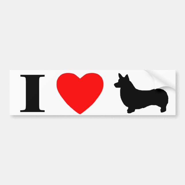 I Love Pembroke Welsh Corgis Bumper Sticker (Front)