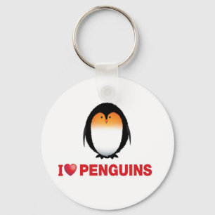 i love penguins key ring