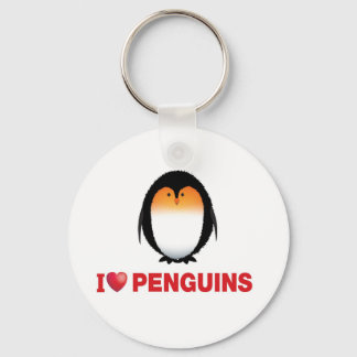 i love penguins key ring